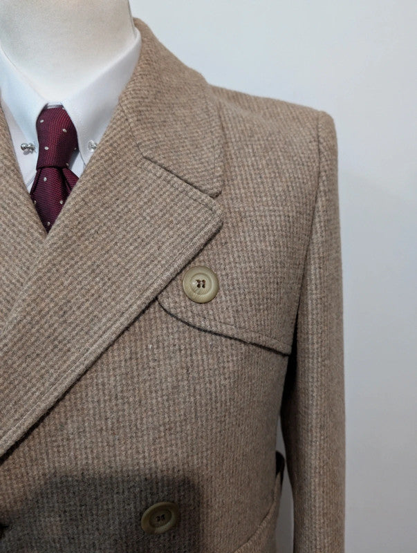 Mignon trench beige marron en tweed