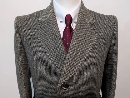 Ancien Manteau gris chiné en laine