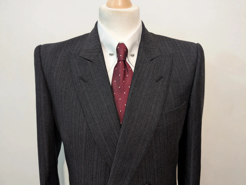 Wicked Grey Flannel Double Breasted Suit