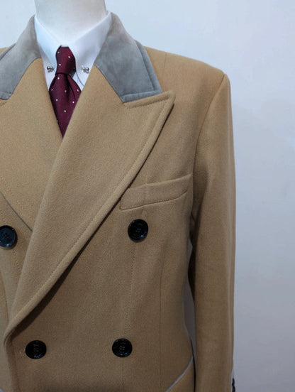 Fabuleux manteau croisé Chesterfield en laine