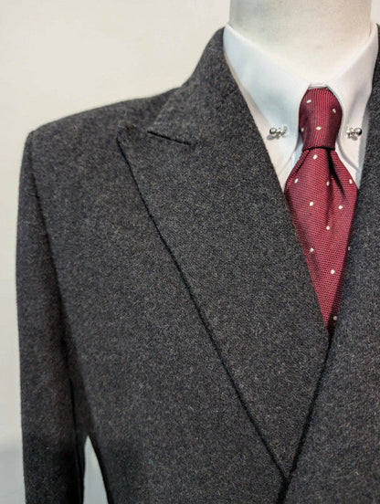 Furieux manteau croisé gris en laine