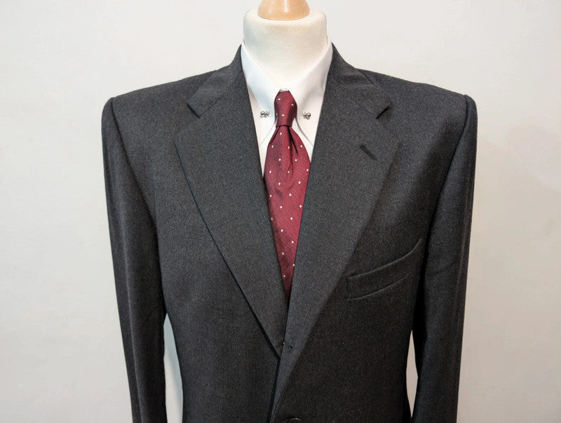 Superb grey wool flannel suit