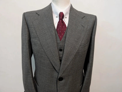 Classique costume 3 pièces gris en laine