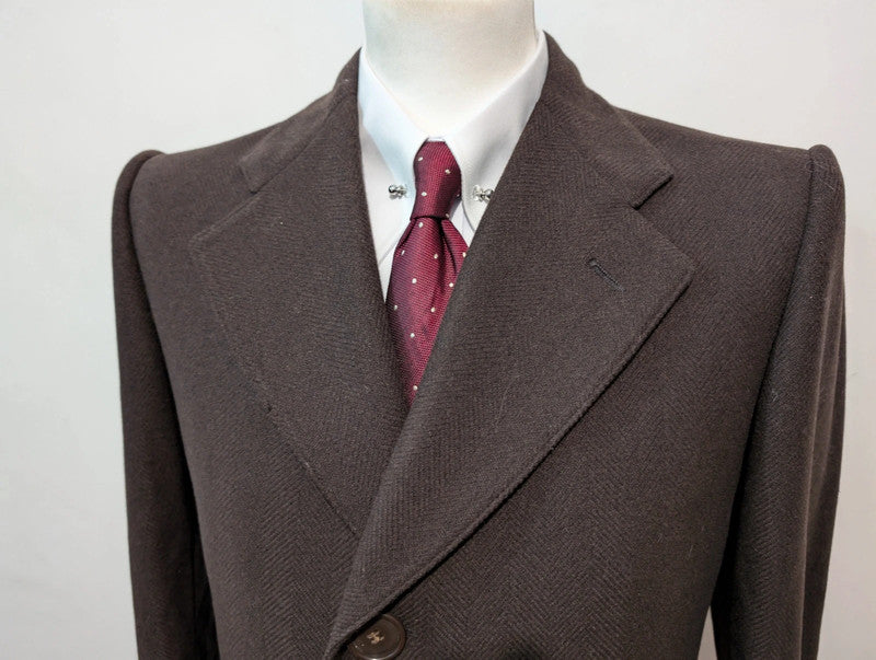 Splendid brown herringbone coat