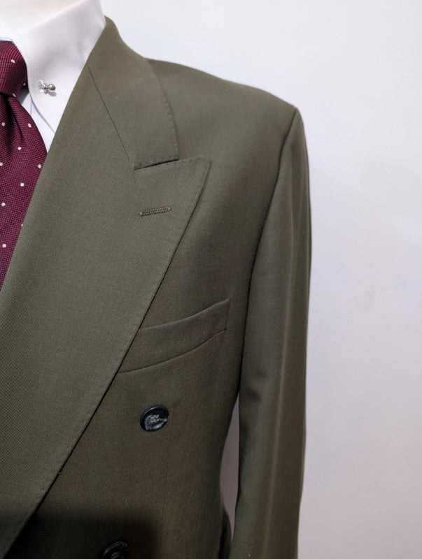 Awesome green wool double-breasted suit