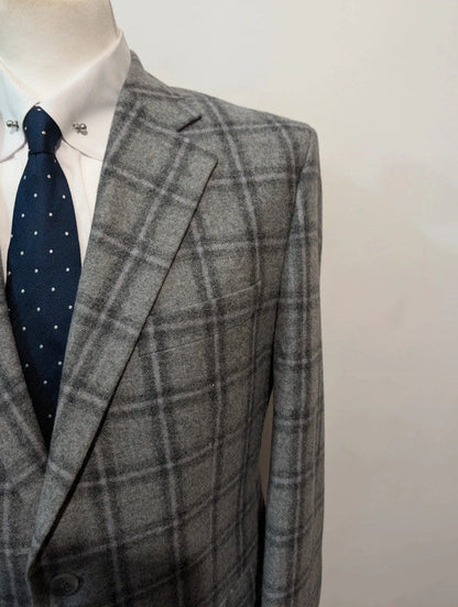 Magnifique costume gris a carreaux en flanelle