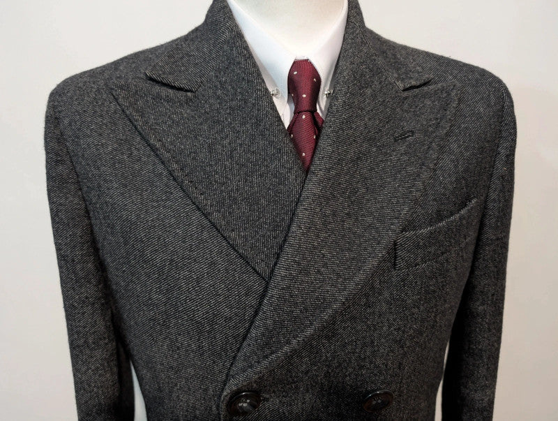 Dangereux manteau croisé gris en laine