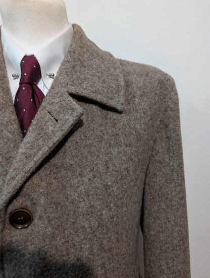 Mignon manteau polo coat gris marron en laine