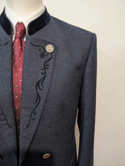 Sublime costume bleu en flanelle lourde