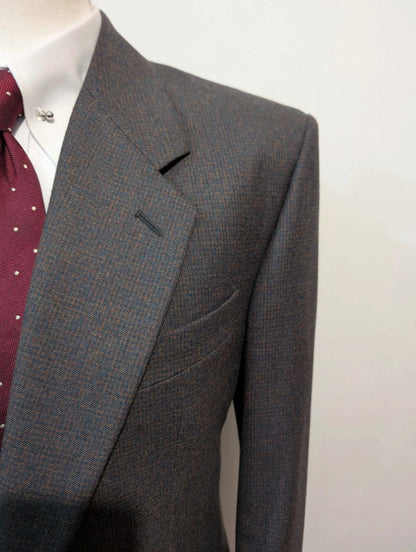 Sublime costume gris vert en flanelle de laine