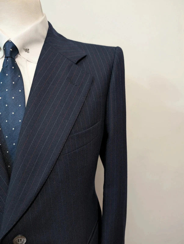 Heavy wool pinstripe suit