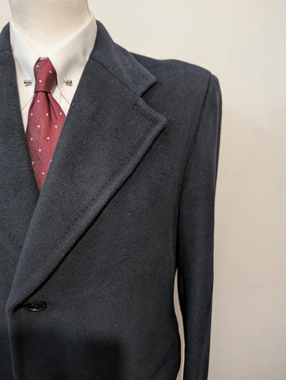 Magnifique manteau bleu marine en cachemire