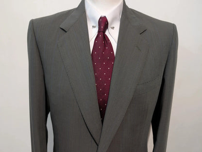 Mignon Costume gris vert a rayure en laine légère