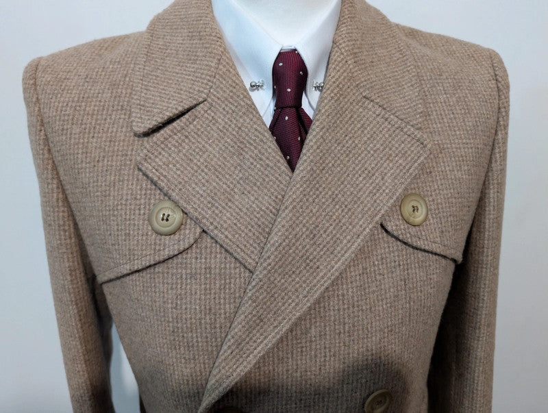 Mignon trench beige marron en tweed