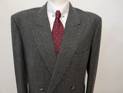 Furieux costume croisé pinstripe en flanelle lourde