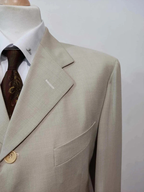 Elegant cream gray wool suit