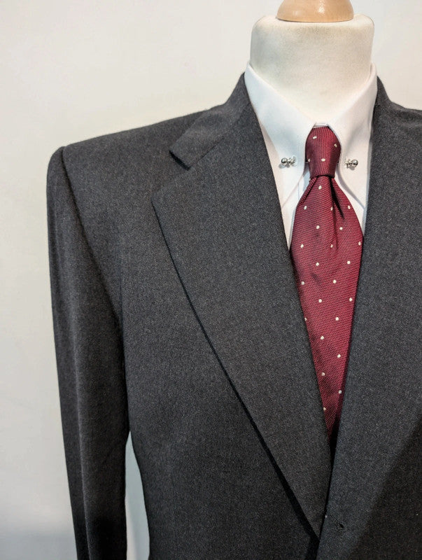 Superb grey wool flannel suit