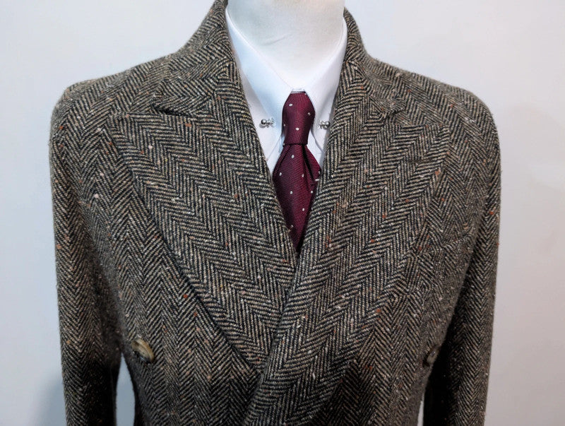 Sublime manteau croisé en Donegal tweed