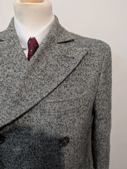 Magnifique manteau polo coat croisé gris en laine