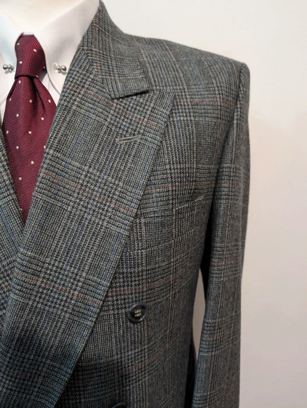 Small double-breasted flannel suit