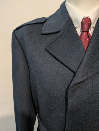 Incroyable trench bleu marine en laine