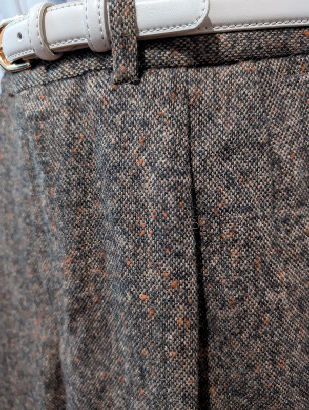 Splendide pantalon marron en tweed