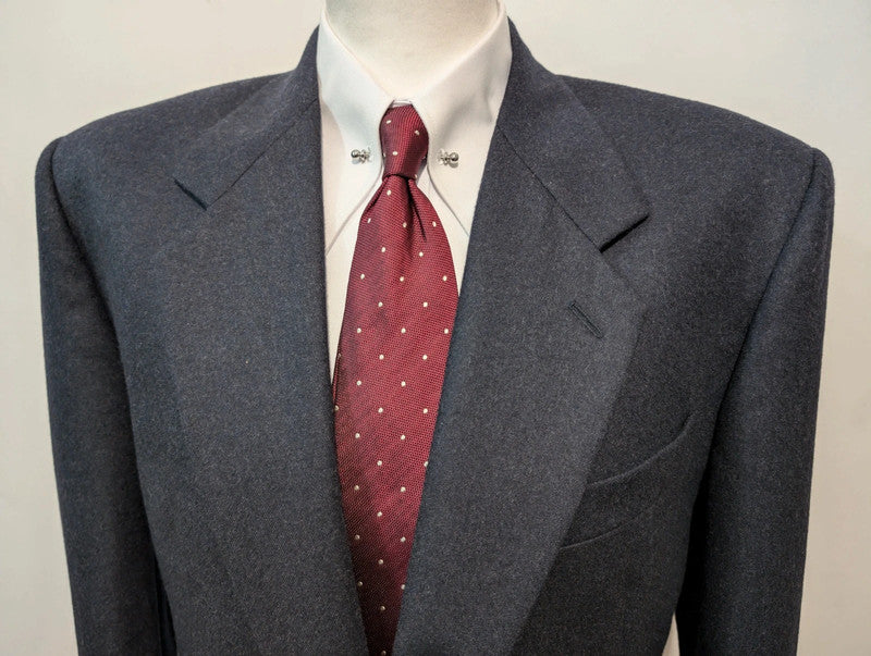 Sublime navy blue grey flannel suit