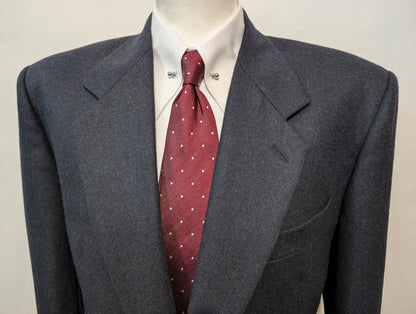 Sublime costume gris bleu marine en flanelle