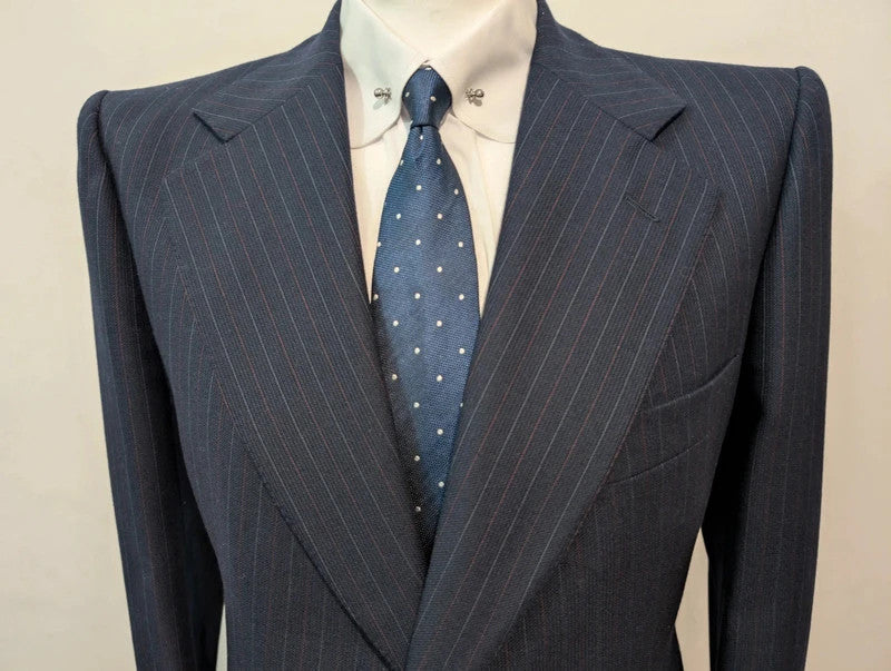 Heavy wool pinstripe suit