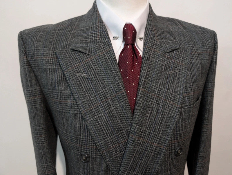 Small double-breasted flannel suit