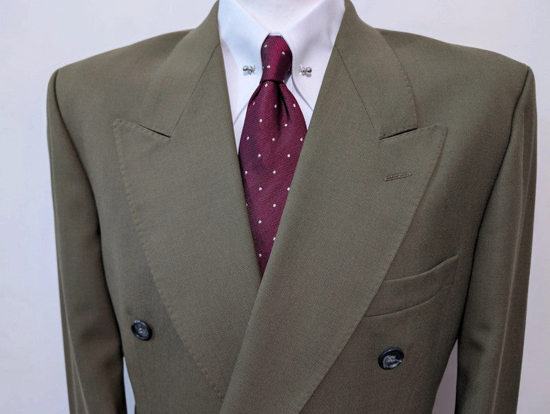 Awesome green wool double-breasted suit