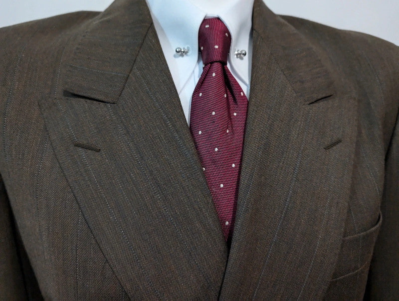 Extraordinary khaki brown wool double-breasted suit