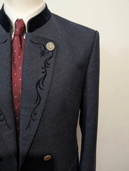 Sublime costume bleu en flanelle lourde