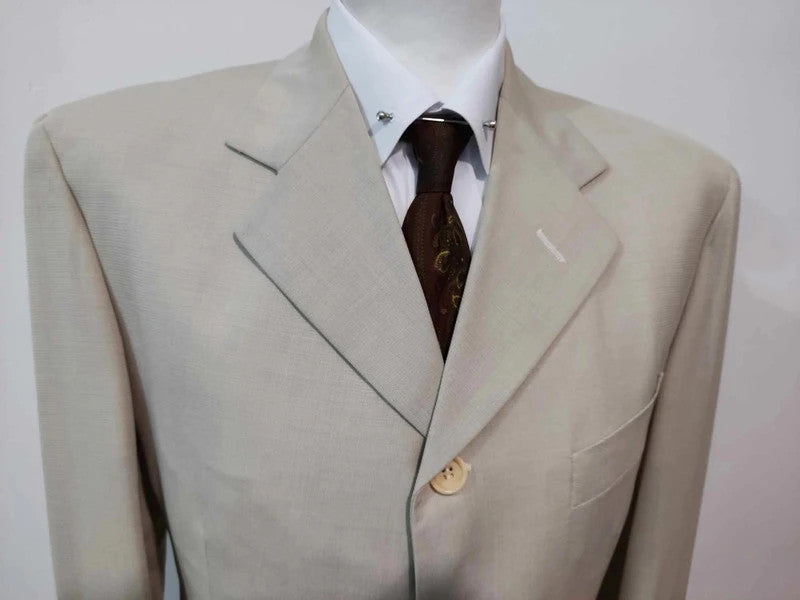 Elegant cream gray wool suit