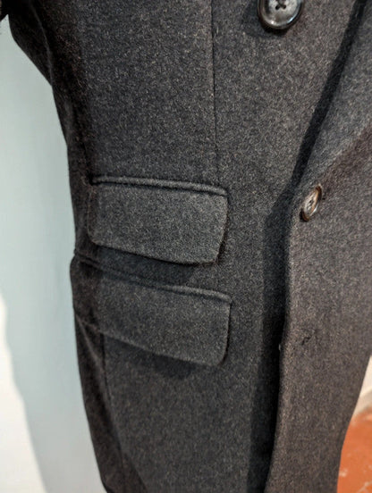 Furieux manteau croisé gris en laine