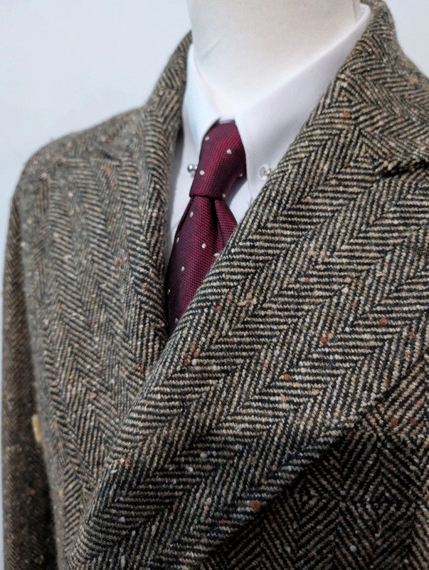 Sublime manteau croisé en Donegal tweed