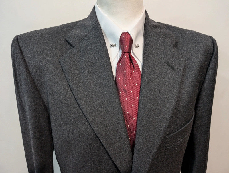 Superb grey wool flannel suit