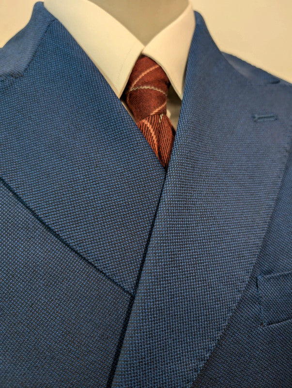 Charming blue wool double-breasted suit