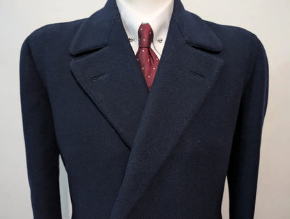 Formidable manteau bleu marine en laine