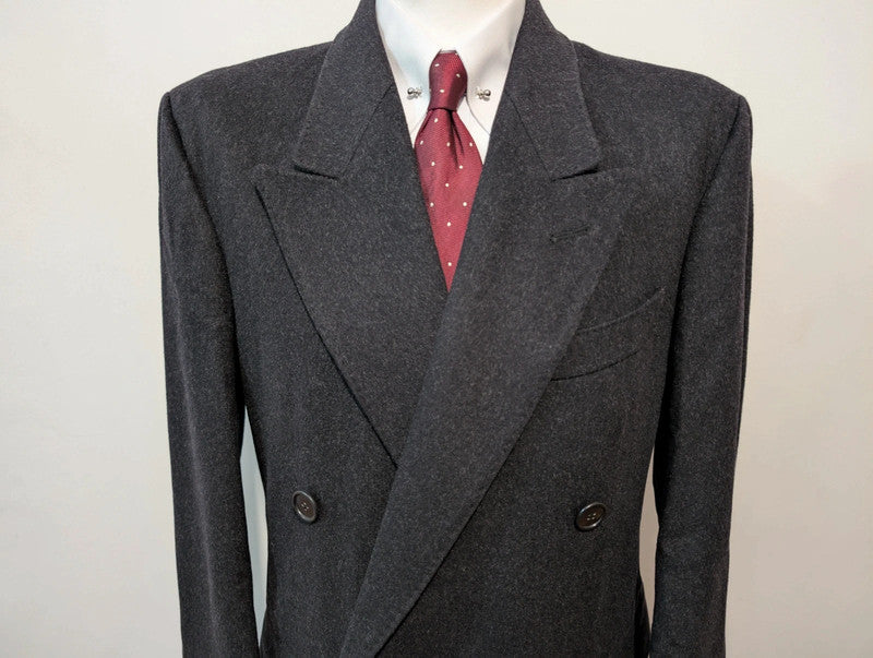 Méchant manteau croisé gris anthracite