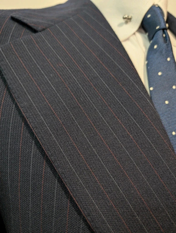 Heavy wool pinstripe suit