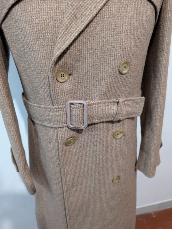 Mignon trench beige marron en tweed