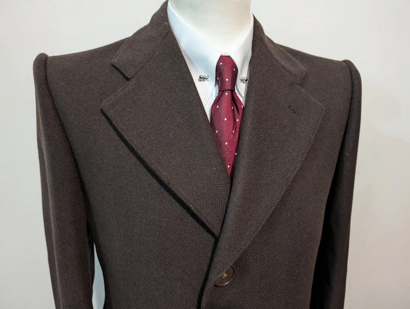 Splendid brown herringbone coat