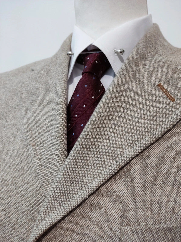 Adorable gray beige tweed suit