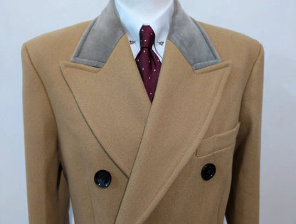 Fabuleux manteau croisé Chesterfield en laine