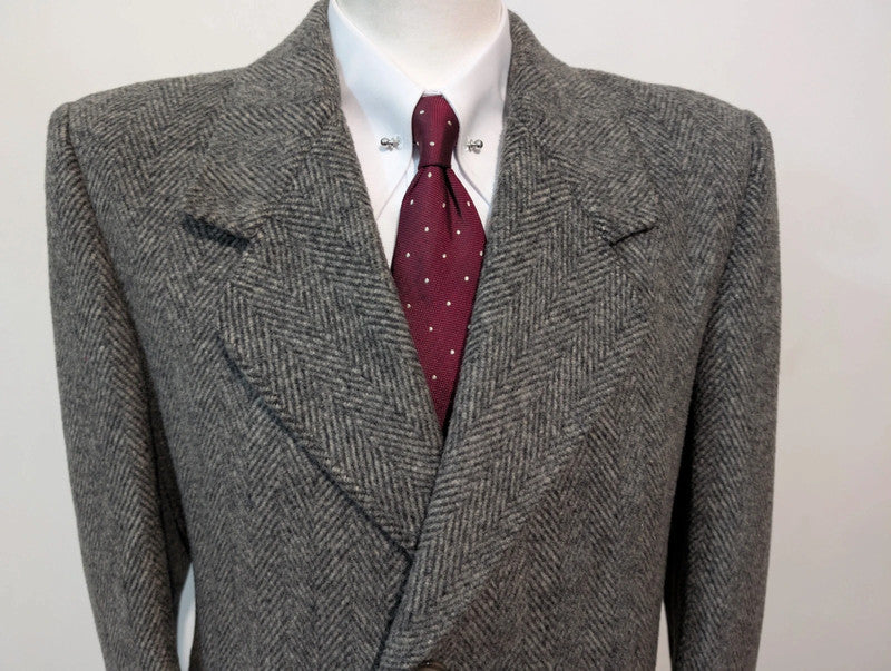 Magnifique manteau gris en tweed