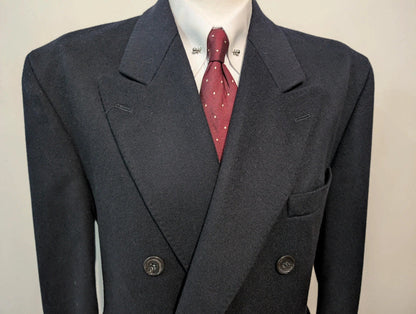 Magnifique manteau croisé bleu marine en laine