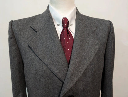 Splendide manteau gris a chevron en laine
