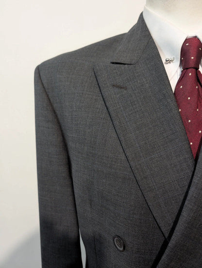 Incredible gray wool double-breasted suit