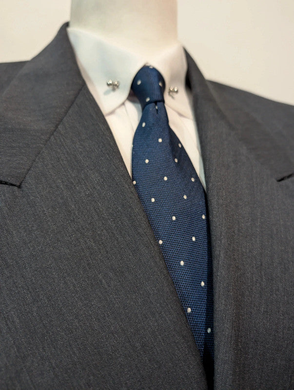 Large grey wool double-breasted suit